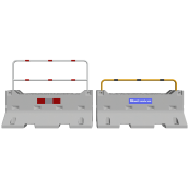 Concrete guardrail | SET 3 | Tubular bracket with crossbar | galvanised and coated in white with red stripes